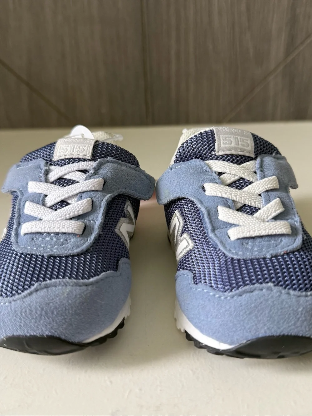 New Balance Kids' 515 V1 Blue Mesh & Light Blue Suede Sneaker - Picture 2 of 4